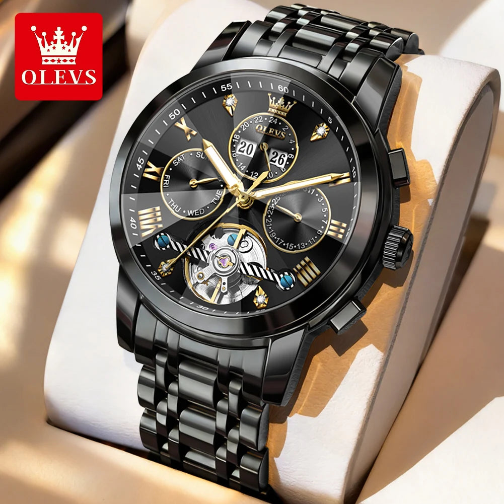 OLEVS 7121 Luxury Skeleton Watch for Men