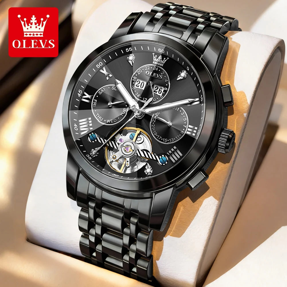 OLEVS 7121 Luxury Skeleton Watch for Men
