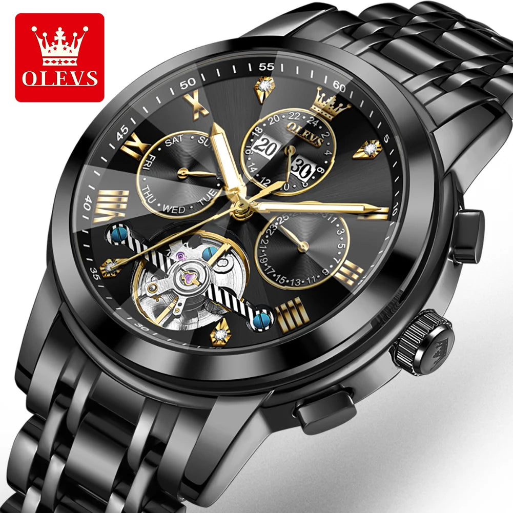 OLEVS 7121 Luxury Skeleton Watch for Men