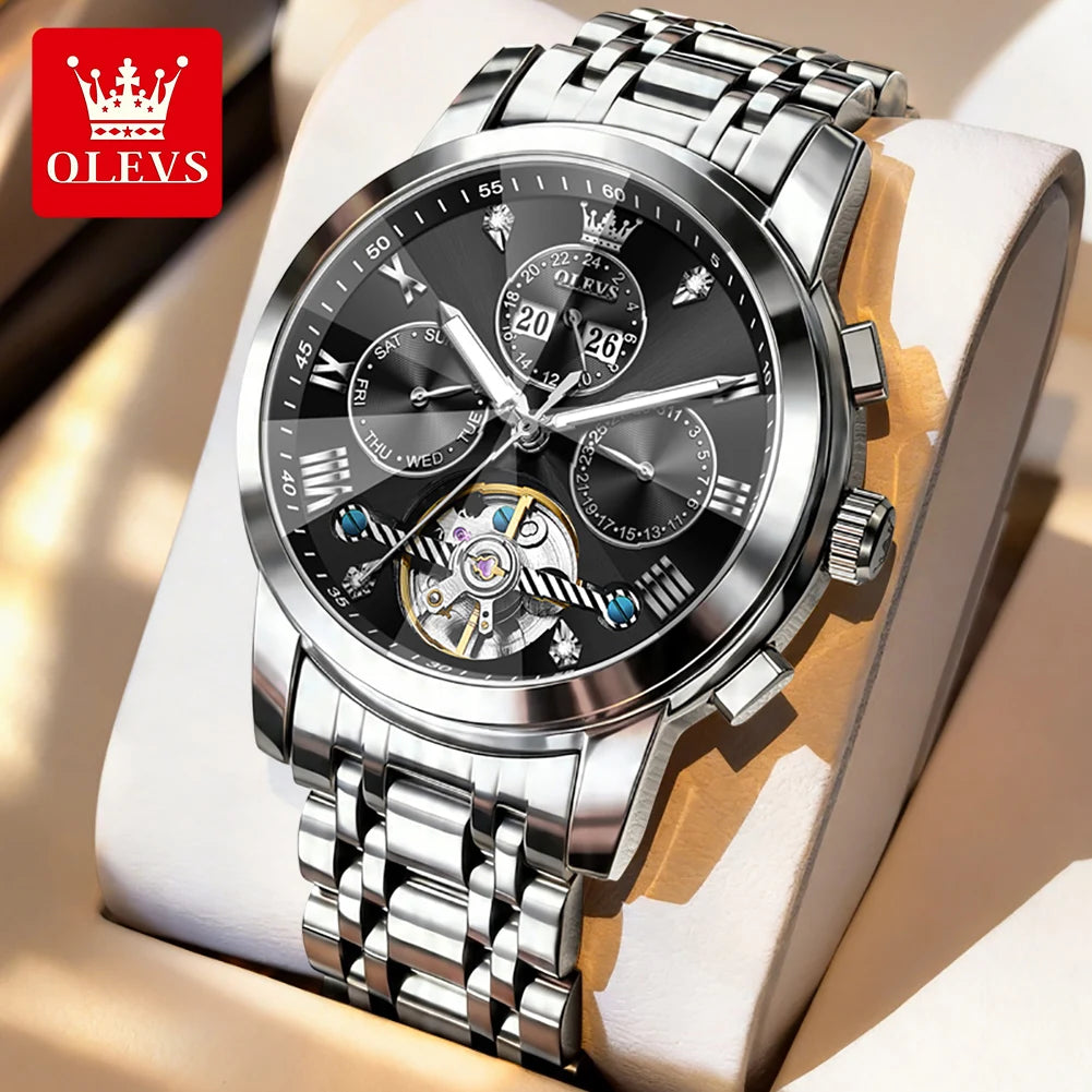 OLEVS 7121 Luxury Skeleton Watch for Men