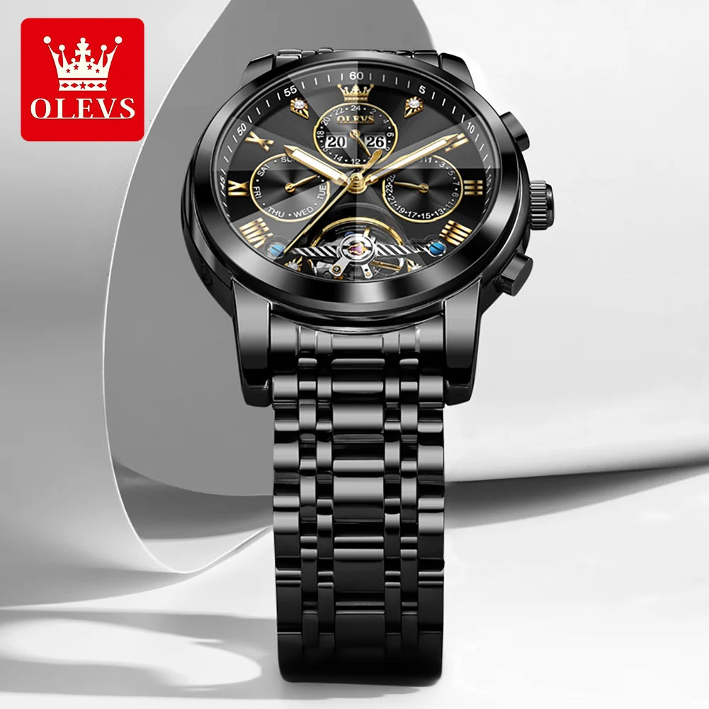 OLEVS 7121 Luxury Skeleton Watch for Men