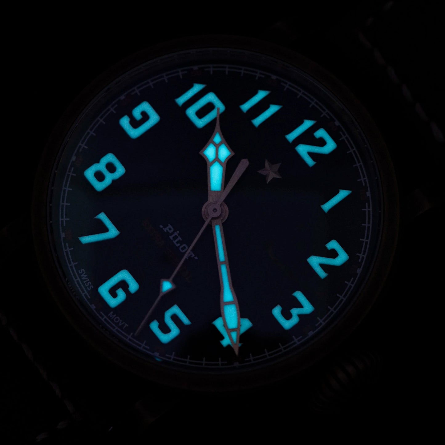 Bronze Skeleton Pilot Watch for Men