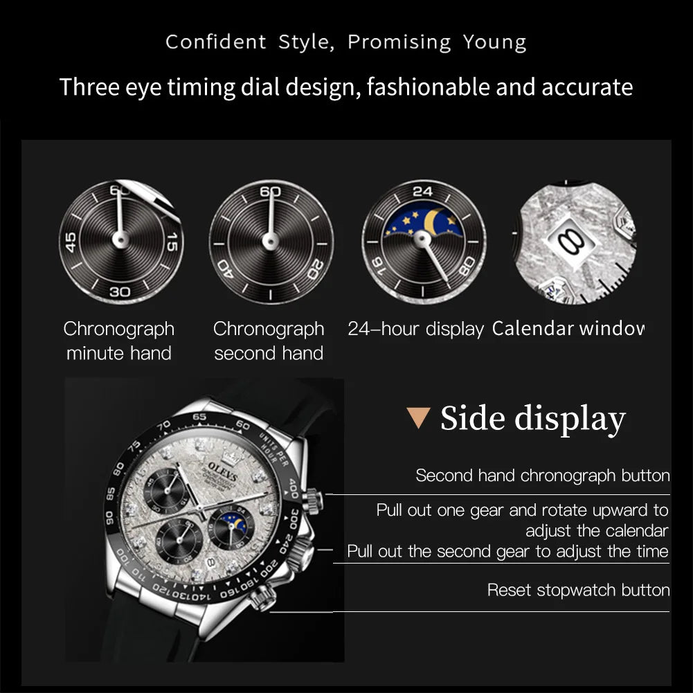OLEVS 2875 Moon Phase Watch for Men