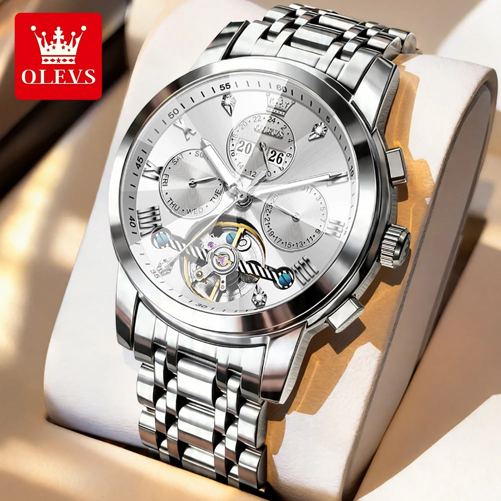 OLEVS 7121 Luxury Skeleton Watch for Men