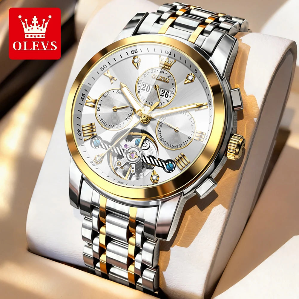 OLEVS 7121 Luxury Skeleton Watch for Men
