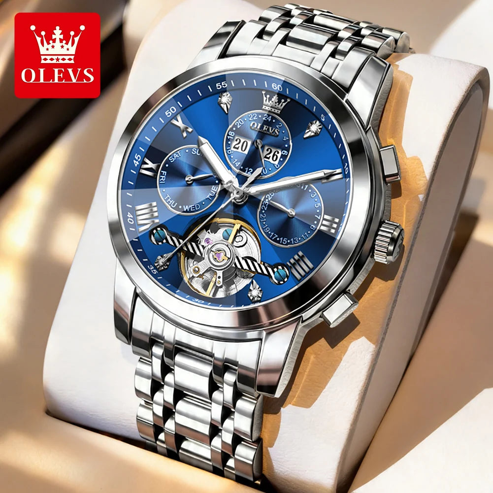OLEVS 7121 Luxury Skeleton Watch for Men