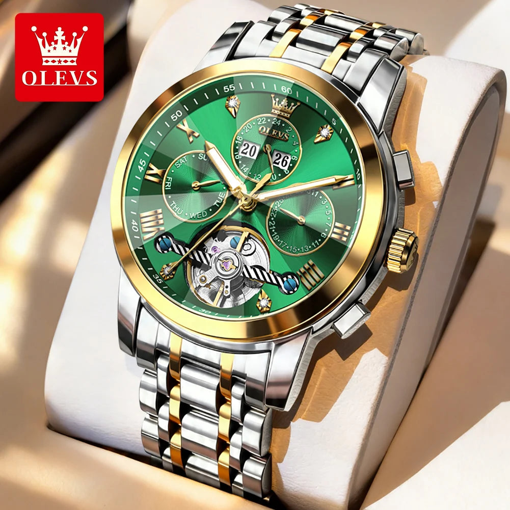 OLEVS 7121 Luxury Skeleton Watch for Men