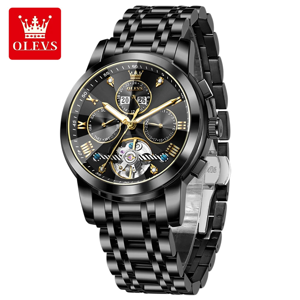 OLEVS 7121 Luxury Skeleton Watch for Men