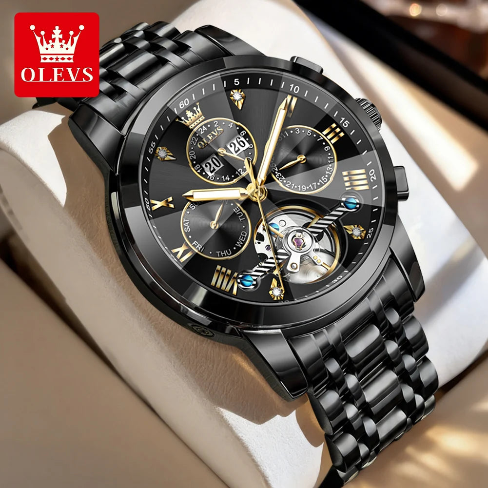 OLEVS 7121 Luxury Skeleton Watch for Men
