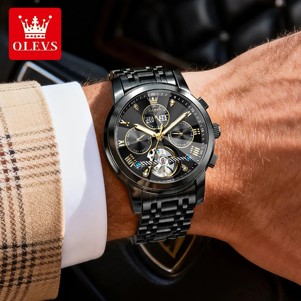 OLEVS 7121 Luxury Skeleton Watch for Men